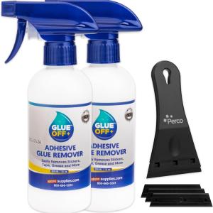 Perco Glue Off hesive Remover - Set of 2 10 fl. oz with Scraper | Glue Remover Spray Effortlessly Erase hesive Hassles & Car Stickers - for Label Sticker Residue