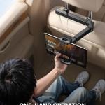 Lamicall Car Herest Tablet Holder - [3 in 1 Extension Arm] justable Tablet Car Mount for Back Seat, Ro Trip Essentials for Kids, for 4.7-11" Device Like iP Pro, Air, Mini, Galaxy, Fire, Black