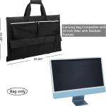 KISLANE Travel Carrying Case for 24'' iMac Desktop Computer, Protective Storage Bag for iMac Monitor Dust Cover with Carry Handle for 24 inch iMac Screen and Accessories (Black)