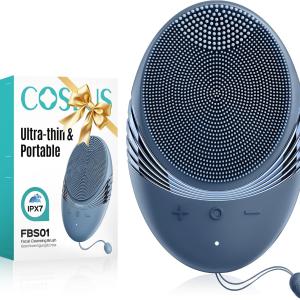 COSLUS Facial Cleansing Brush Face Scrubber: Portable Silicone Waterproof Rechargeable Face Wash Brush, 5 Cleansing Modes, Electric Deep Cleaning for Men & Women, Removing Blackhe, Exfoliating