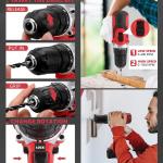 KINGTOOL Home Tool Set Kit - 286 PCS Home Auto Repair Tool Kit with Rolling Tool Box, Mechanic Tool Sets with 21V Max Cordless Power drill, Perfect for Homeowner, Diyer, Handyman