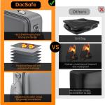 DocSafe Fireproof Document Box with Lock, Hard Case File Organizer with Accordion File Folder, Fireproof Water Resistant Safe Box Home Office Travel Storage for Important Documents Laptop Gray