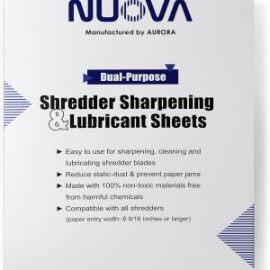 Nuova SP12T Paper Shredder Sharpening & Lubricant Sheets, 12 Count