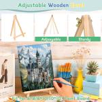 120pcs 8x10 Inch Painting Supplies Kit, 12Pack Art Canvas Bulk with Easel Stand, 12 Colors Mini Acrylic Paint Set, Small Paint Brushes, Paint Trays, Painting Kit