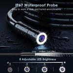 Industrial Endoscope Borescope Camera with Light, 4.3'' HD Digital Handheld Waterproof Sewer Tools Snake Inspection Camera with 8 LED Lights 16.5FT Semi-Rigid Cable, Ggets for Men