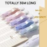 Refillable Quick-Dry White Correction Tape Set, 118ft(36m) Total, Pack of 6, Aesthetic Cute Pen-Shaped Applicator, School & Office Supplies(White)