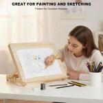 Tabletop Easel for Painting, 13.8"x11.4" justable Portable Art Easel Includes Art Painting Papers, Sketch Papers and Masking Tape, Pinewood Drawing Board for Canvas, Books and Artwork