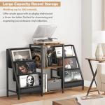 Bikoney Record Player Stand - 6-Tier Vinyl Record Storage for Up to 280 Albums, Holder for Living Room