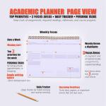 Weekly Acemic Planner for Student - 54 Weeks Spiral Dashboard Desk P Is The Perfect Organizer for Managing Your School & Personal Life - Study Planner for Year Productivity