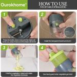 Ourokhome Mandolin Slicer with Handheld Spiralizer, Hand Safe Vegetable Shredder with 6 Mandoline Bles, Veggie Waffle Cutter for Potato, Carrot, Zucchini, Essential Kitchen Ggets (10 in 1, Gray)