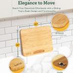 Bamboo Appliance Slider, Sliding Tray for Coffee Maker, Kitchen Countertop Appliance Rolling Tray, Coffee Pot Slider Tray with Rubber Wheels, Biggest (20"D x 16"W)