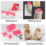 BOMEI PACK Rose Pink Packing Tape with Dispenser, 2.4 Mil 1.88 Inch x 60 Yards, 6 Refills Rolls Color Pink Box Tape for Moving, Shipping and Packaging