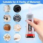 B7000 Glue Clear for Rhinestones, 4pcs 15mL Strong hesive B-7000 Jewelry Be Gem Glue with Precision Tip, Quick Dry Bedazzling hesive for Jewelry Making Clothe Fabric Shoes DIY Crafts Nail Art