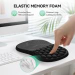 TECKNET Ergonomic Mouse P with Wrist Rest, Soft Mousep with Massage Design, Memory Foam and Non-Slip PU Base for Pain Relief, Gaming Mouse P for Desk, Home, Office, 12x8 Inches, Black White