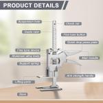 Labor Saving Arm Jack 2 Pack, 12 Inch All-Metal Hand Lifting Jack Tool, 440LBS Capacity Precise Control Slow/Fast Descent Furniture Jacks Lifter for Lifting Door Furniture, Wall Tile Positioning