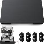 GuanQiao 360° Rotation Appliance Slider for Coffee Maker & Heavy Kitchen Appliance, Bamboo Rolling Tray for Kitchen Counter, Sliding Tray with Premium Wheels (Black, 15.7"×13")