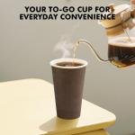 RACETOP 16 oz Disposable Coffee Cups with Lids 100 Pack, Coffee Colored Paper Coffee Cups with Lids, To Go Cup with Lid