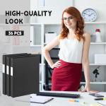 Henoyso 36 Pcs 3 Ring Binder 1/2'' Round Fits Letter Size 8. 5'' x 11'' Paper Plastic Flexible Binder Holds 100 Sheets with 1 Pockets Versatile Organizer for Office Home School (Black)