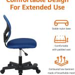 Basics Kids justable Mesh Low-Back Swivel Study Desk Chair with Footrest, Blue