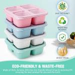 Caperci 4 Pack Bento Snack Boxes Lunchable Containers for Kids & ults, Wheat Straw 4-Compartment Reusable Food Storage Containers for Snacks & Small Meal (Multicolor & Clear Lids)
