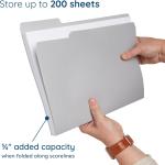 Blue Summit Supplies 100 White File Folders, 1/3 Cut Tab with Assorted Positions, Letter Size, White Paper Folders for Organizing and Easy File Storage, 100 Pack