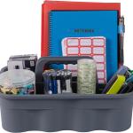 Matthew 3 Pack Large Plastic Tote Tool & Deluxe Supply Cleaning Cdy w/Handle Portable Shower Basket Storage Cdy for Cleaning,Take-Out Drink,Bathrooms - Black&Gray&White