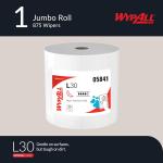 WypAll GeneralClean L30 Cloths Heavy Duty Cleaning Wipes, Jumbo (05841), Strong and Soft Bulk Paper Wipers, White (1 Roll of 875 Sheets)