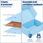 25 Pack Shipping Boxes, 8 x 6 x 3 inch Corrugated Cardboard Packing Small Mailer Box for Mailing Business Packaging, Gifts, Decorations, Blue Kraft