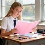 6-Pack Plastic Folders with Pockets,2-Pocket Pastel Folders Holds US Letter Size Paper for School/Office/Home, Pink