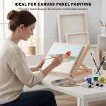 Tabletop Easel for Painting, 13.8"x11.4" justable Portable Art Easel Includes Art Painting Papers, Sketch Papers and Masking Tape, Pinewood Drawing Board for Canvas, Books and Artwork