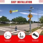 Municipal Supply and Sign Co Pedestrian Crossing Sign - 18 x 18 Inches - Highly Reflective 3M Sheeting for Enhanced Visibility and Safety, 10-Year Warranty