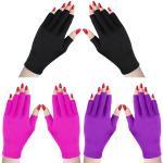 Syhood 3 Pair UV Gloves for Nail Lamp Upf50+ UV Fingerless Protection Glove for Manicures Art Protect Hands from Nail Lamp