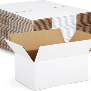 Eupako 9x6x4-Small-Shipping-Boxes-30-Pack-White-Corrugated-Box-Mailers, Cardboard Boxes for Packaging Small Business, Mailing