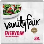 Vanity Fair Everyday Napkins, 1080 Count, White Paper Napkins, 90 Count (Pack of 12)