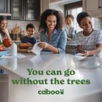 Caboo Tree Free Paper Towels, 8 Rolls, Earth Friendly Sustainable Kitchen Paper Towels with Strong 2 Ply