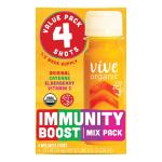 Vive Organic Immunity Boost Shots -Variety 4 Pack (2oz, 4 Count)