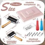 Gaillty Linocut Kit for Printmaking Including 12 Pcs 2'' x 2'', 6 Pcs 4'' x 6'', 2 6'' x 8'' Blocks, 2 Knives and 2 Rolls, Linoleum Blocks for Beginners Stamp Carving DIY Gift & Art Projects