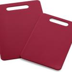 GreenLife Cutting Board Set 8x12" & 10x14", Extra Durable, Meal Prep, Non-Slip, Grip Handles, Crack Resistant, Dishwasher Safe, Reversible, Versatile Kitchen Essentials, Red