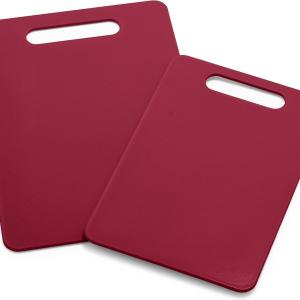 GreenLife Cutting Board Set 8x12" & 10x14", Extra Durable, Meal Prep, Non-Slip, Grip Handles, Crack Resistant, Dishwasher Safe, Reversible, Versatile Kitchen Essentials, Red