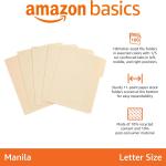 Basics File Folders with Tabs for Filing, 1/3-Cut Tab, Assorted Positions, 8.5x11 inches, Letter Size, Manila, Pack of 100