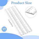 100 Pack Clear Ruler 12 Inch Bulk with Centimeters and Millimeters, Metric Rulers Measuring Drawing Tool for Kids, Ideal Back to School Office Home Supplies