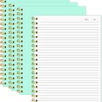 Lined Spiral Notebook B5 Mint Green Hardcover Notebooks for Work -7.48" X 10.18" 4 Pack 7MM College Ruled,160 Pages 100GSM Thick Paper for Note Taking School Office Supplies