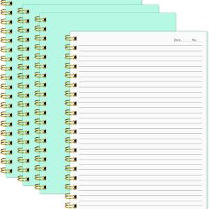 Lined Spiral Notebook B5 Mint Green Hardcover Notebooks for Work -7.48" X 10.18" 4 Pack 7MM College Ruled,160 Pages 100GSM Thick Paper for Note Taking School Office Supplies