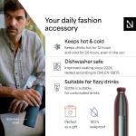 LARS NYSØM Stainless Steel Insulated Water Bottle 12oz 17oz 25oz 34oz 51oz | Insulated Thermo Flask for Hot and Cold Beverages | Leakproof Drinking Bottle (Berry Red, 17oz)