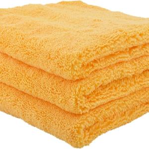 Chemical Guys Professional Gre Premium Microfiber Towels for Cars, Gold, 16" x 16", Ultra-Soft and Scratch-Free Car Detailing Cloths for Trucks, Motorcycles, and More - 3 Pack