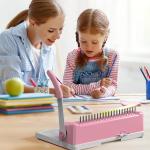 MAKEASY Binding Machine, 21-Hole, Comb Binding Machines with 100PCS Comb Bindings Spines, Comb Binder for Letter Size, A4, A5 Paper