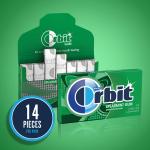 WRIGLEY'S ORBIT Gum Sugar-Free Spearmint - 12 Packs in Bulk, 14 Pieces Each - Chewing Gum, 168 Total Pieces