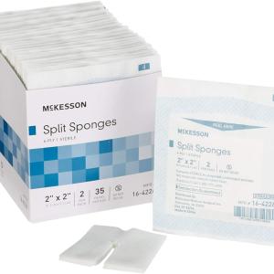 McKesson Performance Plus Gauze Split Iv Sponge 6Ply Sterile 2"X2" - Box of 35 - Model 22352000