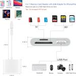 SD Card Reer for iPhone, Memory Card Reer with USB Camera apter Plug and Play Trail Game Camera Viewer Supports SD and TF Card MicroSD Card apter for iP No App Required