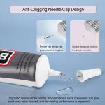 2 PCS 110ml B7000 Glue Clear with Precision Tip, Rhinestone Glue for Nail, B-7000 Glues for Craft Glues, Jewelry Making, Nail Art, DIY, Makeup, Shoes